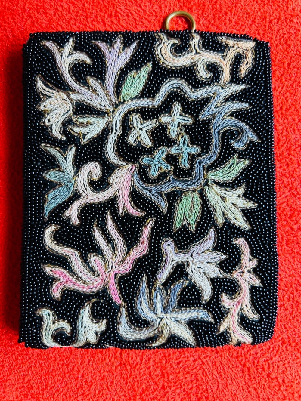 Vintage FRENCH HANDMADE Point De Beauvais BILLFOLD/Eyeglass Case Matching Set - Picture 6 of 9